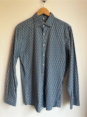 Haupt Modern Fit Men's 3D Geometric Cube Print Dress Shirt 39/40 M